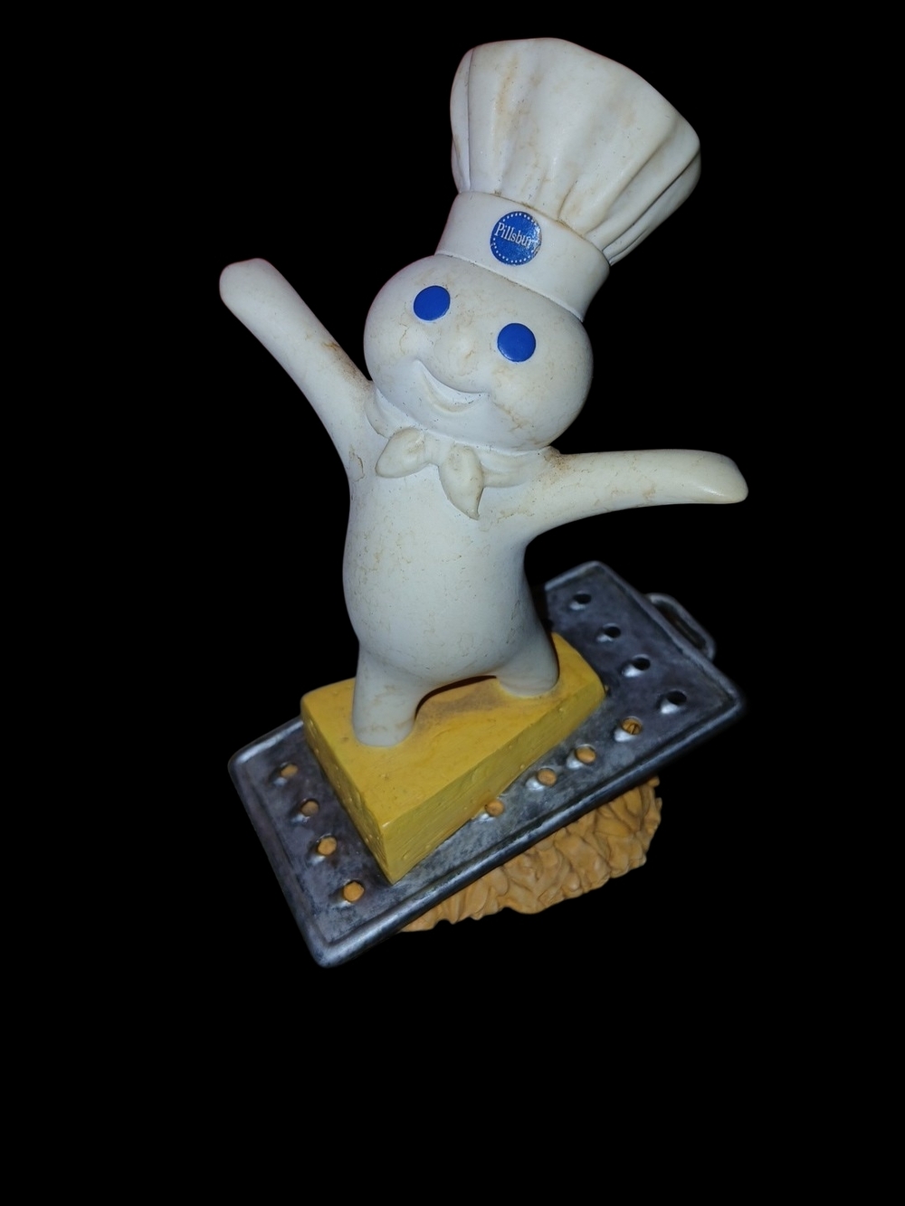 Pillsbury White Doughboy Figurine on Grater Decorative Accent
